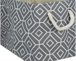 Stained Glass, Gray, Large Rectangle, Collapsible Polyester Storage Bin ... - $35.96