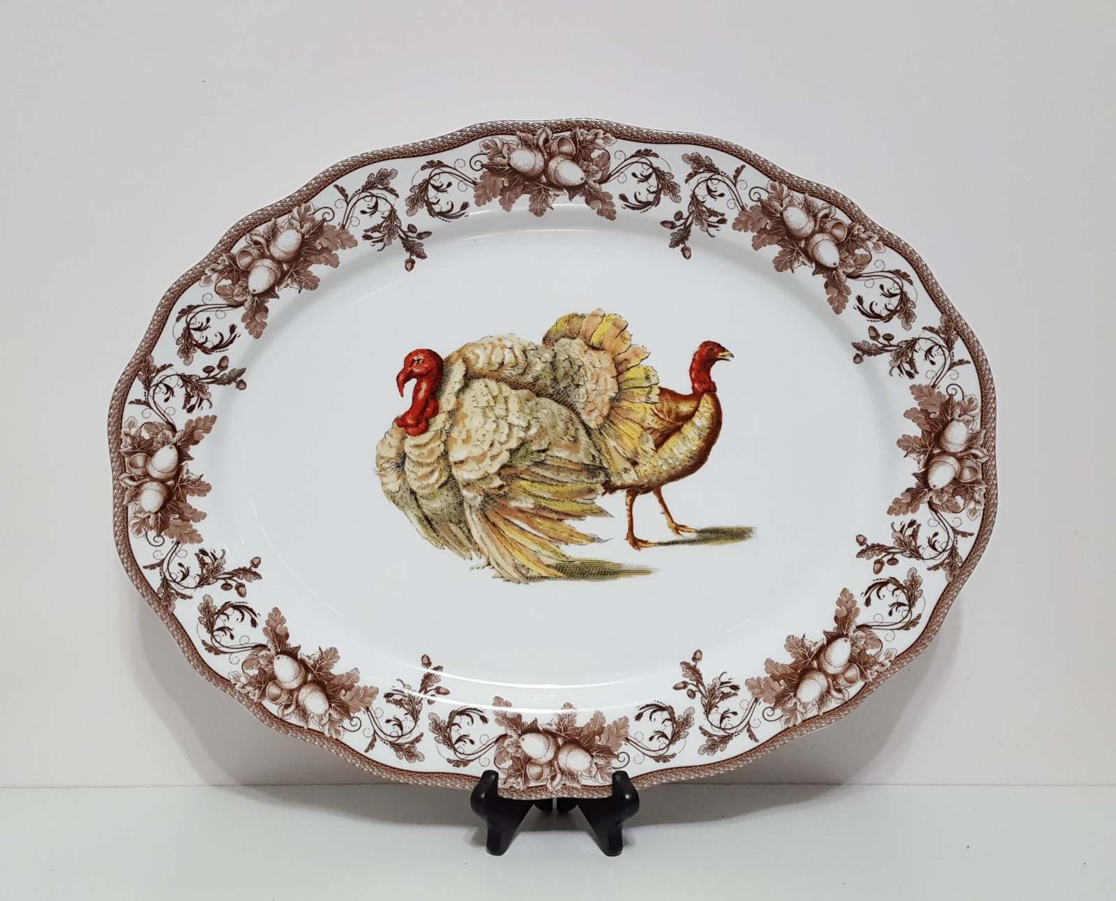 Primary image for NEW RARE Williams Sonoma Large Oval Turkey Serving Platter 20" x 15.5" Porcelain