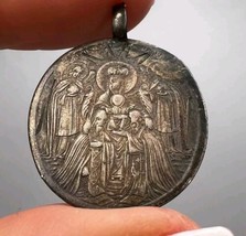 Antique Imperial Christian Jewelry Pendant Silver 84 Saint Barbara Marked - $77.00