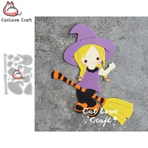 Witch Broom Halloween Metal Cutting Dies Scrapbooking Die Cuts Card Making Craft - $10.66