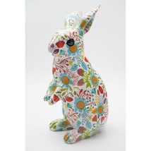 Easter Spring Decoupage Floral Bunny Rabbit Resin Figurine Table Decor 13&quot; - £42.83 GBP