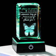 Thank You Gifts for Women 3D Crystal Keepsake with Led Colorful Base Inspiration - £34.98 GBP