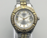 Guess Watch Women 38mm Pave Silver Gold Two Tone Date New Battery 6.5&quot; - $29.69