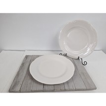 Pfaltzgraff Filigree White Dinner Plates 10 3/8&quot; Set of 2 - £20.00 GBP