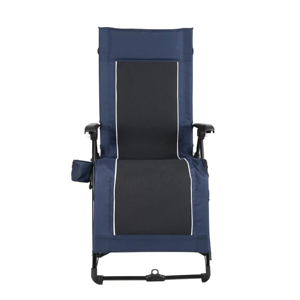 Quad Zero Gravity Lounger Camping Chair, Blue,Compact Folding Size Allows for - £78.59 GBP