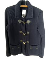 Ladies &quot;Bark&quot; Navy Blue Heavy Knit Cardigan Sweater (S) - £137.77 GBP