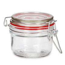 Small Glass Jar W/Locking Lid 3 X 2.7 Inches - £18.28 GBP