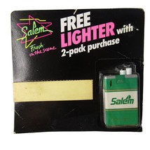 Salem Cigarette Pack Lighter On Card New Vintage 1990 Collectable - $18.28
