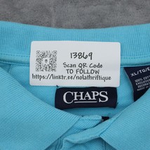 Chaps Shirt Mens XL Blue Polo Short Short Sleeve Knit Cotton Logo Collar Casual - £15.44 GBP