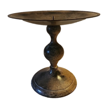 Large 3 Wick Pillar Metal Candle Holder Candlestick Rustic Looking Vintage - £16.07 GBP