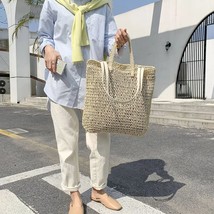 casual straw women  bags wicker woven handbags rattan summer beach bag large cap - £151.00 GBP