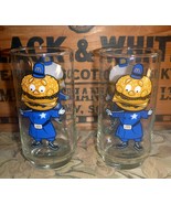 (2) Officer Big Mac Vintage Promo 16oz. McDonald&#39;s Glass Tumblers EX! - $465.25 MXN