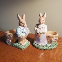 Easter Bunny Candle Holders, Avon Springtime Collection Rabbit Figurines - £15.72 GBP