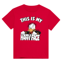 Funny Duck tee shirt cartoon comic T-shirt this is my happy face tees apparel - £20.04 GBP+