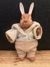 Adorable Vintage Bisque Peter Rabbit, Bunny Jointed Doll, Felt Clothes. (read) - £7.95 GBP