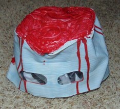 Mens Adult Halloween Bloody Brain Headpiece Mask Costume Accessory - $17.82
