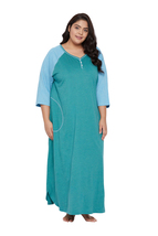 Solid Green Poly Cotton Melange Dress for Women - £19.68 GBP