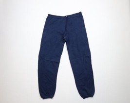 Vtg 70s Streetwear Mens Medium Faded Blank Gusseted Sweatpants Joggers USA Blue - £70.04 GBP