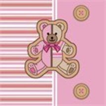 Pepita Needlepoint kit: Striped Teddy Pink, 10&quot; x 10&quot; - £60.98 GBP+