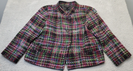 Talbots Blazer Womens Size 10 Multi Plaid Tweed Lined Long Sleeve Button... - $30.67