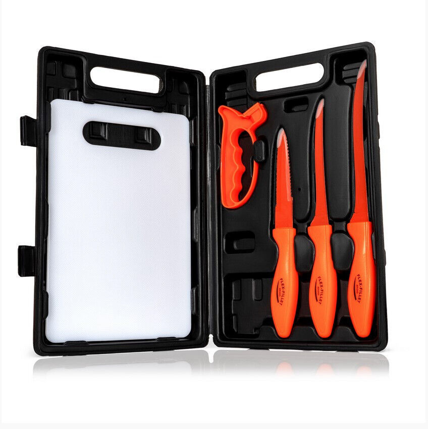 Flex Fillet Fishing Cutlery Set with Sharpening Steel, Cutting Board and Durable - $38.60
