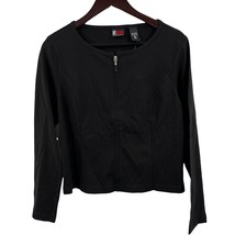 New York &amp; Company NY Jeans Black Zip Front Crop Jacket Size M New - £11.36 GBP