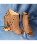 FRANCO SARTO Cognac Brown MARTY Peeptoe Slingback Ankle Booties, Women S... - $68.76 CAD