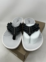 Clarks Cloud Steppers Women&#39;s Sunmaze Sky Black Flip-Flops Size 8 - $748.09 MXN