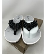 Clarks Cloud Steppers Women&#39;s Sunmaze Sky Black Flip-Flops Size 8 - $54.12 CAD