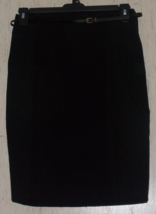 New Womens Liz Claiborne Career Fully Lined Black Skirt W/ Belt Size 6 - £22.38 GBP