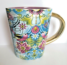 Hallmark 10 oz Catalina Estrada Blues, Purples, Birds Mug with Gold Handle - $14.99