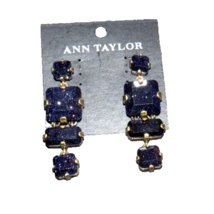 Ann Taylor Navy Sparkly Dangle Statement Earrings - £23.58 GBP