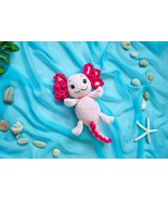 Axolotl plush stuffed toy Toddler crochet water dragon Walking fish plushie - $59.00