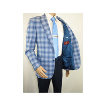 Men Sport Coat by Berlusconi Turkey Italian Wool Super 180's #671-07 Blue Plaid image 4