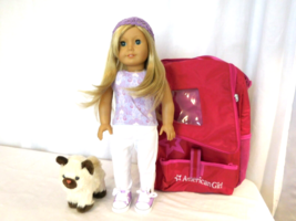 American Girl Doll 2008 Truly Me Blonde Hair Blue Eyes + AG  Carrier + AG Cat + - £59.98 GBP