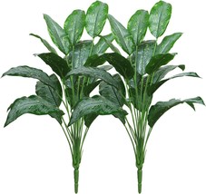 Beebel Artificial Plants Shrubs Stems Taro Leaf Faux Ficus Plant Indoor Outdoor - £30.29 GBP