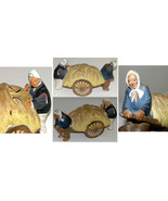 Japanese Farmers Large Vintage Figurine Statue Asian Farmers with Grain ... - £30.67 GBP