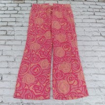 Banana Republic Pants Womens Medium Pink Orange Floral Sleep Lounge Pull On - £14.23 GBP