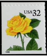 1996 32c Yellow Rose, SA Scott 3049 Mint F/VF NH - $1.24