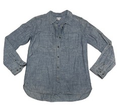Carhartt Women’s  Button Up Long Sleeve Shirt Size Medium Linen Look (8/... - $19.31
