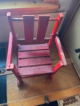 Vintage Red Painted Wood Collapsible Doll Rocker – 13.5 inches high x 6.5 x 7.25 - £10.46 GBP