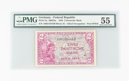 1948 Alemania - Federal República 2 Deutsche Marca Recoger #3a PMG Au 55 - £456.09 GBP