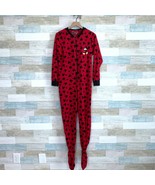 Disney Mickey Mouse Fleece Union Suit Pajamas Red Black One Piece Womens... - $24.74