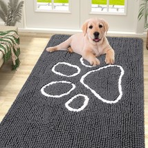 Dog Door Mat For Muddy Paws, Absorbent Dirt Trapper Non-Slip Washable Mat, Quick - £46.07 GBP