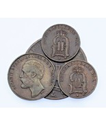 1873-1891 Sweden 1 &amp; 5 Ore Coin lot of 4 (VF-XF) KM # 728, 736, 750 - $84.58 CAD