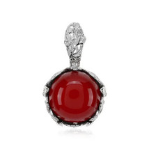 Jewelry of Venus fire Pendant of Goddess Fortuna Red Colombian Amber Sil... - $696.00