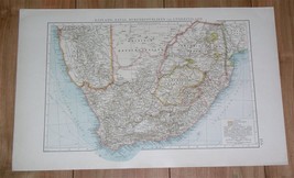 1898 Original Antique Map Of Boer Republics Transvaal Oranje South Africa - £22.89 GBP