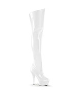 PLEASER Sexy Stripper 6&quot; Heel White Platform Thigh High Boots KISS3010/W/M - $101.14 CAD