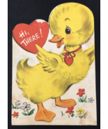 VTG 1950s Hallmark Baby Duckling Duck Hi There! Quack Valentine Greeting... - £7.49 GBP