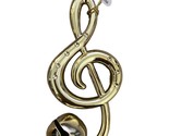 Midwest-CBK Treble Clef Ornament Metal Look W Bell Gold 4.75 in - £6.09 GBP